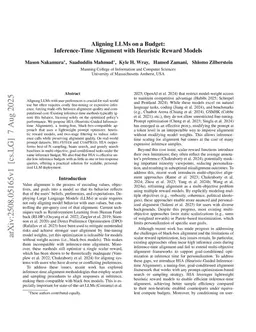 Aligning LLMs on a Budget: Inference-Time Alignment with Heuristic Reward Models