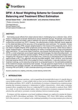 DFW: A Novel Weighting Scheme for Covariate Balancing and Treatment Effect Estimation