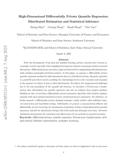 High-Dimensional Differentially Private Quantile Regression: Distributed Estimation and Statistical Inference