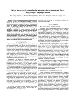 Driver Assistant: Persuading Drivers to Adjust Secondary Tasks Using Large Language Models