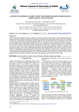 A Study of Gender Classification Techniques Based on Iris Images: A Deep Survey and Analysis