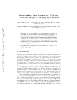 Coarse-to-Fine Joint Registration of MR and Ultrasound Images via Imaging Style Transfer