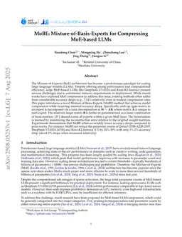 MoBE: Mixture-of-Basis-Experts for Compressing MoE-based LLMs