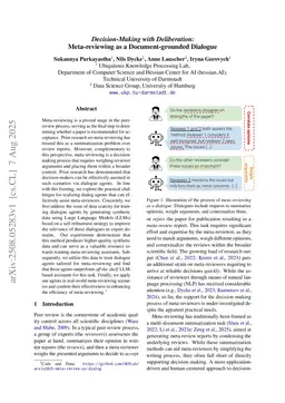 Decision-Making with Deliberation: Meta-reviewing as a Document-grounded Dialogue