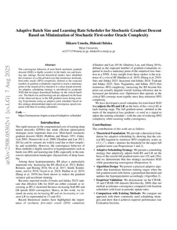 Adaptive Batch Size and Learning Rate Scheduler for Stochastic Gradient Descent Based on Minimization of Stochastic First-order Oracle Complexity