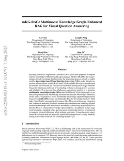 mKG-RAG: Multimodal Knowledge Graph-Enhanced RAG for Visual Question Answering