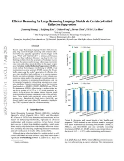 Efficient Reasoning for Large Reasoning Language Models via Certainty-Guided Reflection Suppression