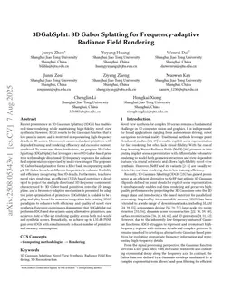 3DGabSplat: 3D Gabor Splatting for Frequency-adaptive Radiance Field Rendering