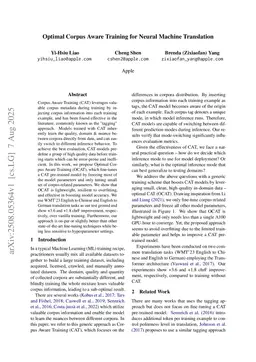 Optimal Corpus Aware Training for Neural Machine Translation