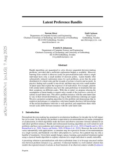 Latent Preference Bandits