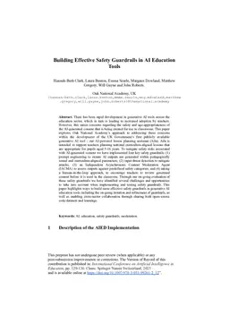 Building Effective Safety Guardrails in AI Education Tools