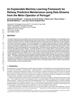 An Explainable Machine Learning Framework for Railway Predictive Maintenance using Data Streams from the Metro Operator of Portugal