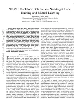 NT-ML: Backdoor Defense via Non-target Label Training and Mutual Learning