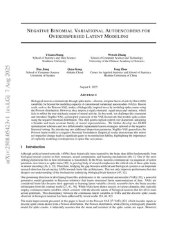 Negative Binomial Variational Autoencoders for Overdispersed Latent Modeling