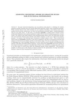 Learning Geometric-Aware Quadrature Rules for Functional Minimization