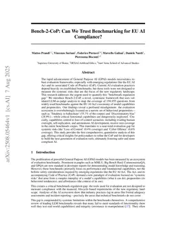 Bench-2-CoP: Can We Trust Benchmarking for EU AI Compliance?