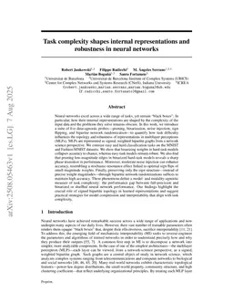 Task complexity shapes internal representations and robustness in neural networks