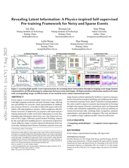Revealing Latent Information: A Physics-inspired Self-supervised Pre-training Framework for Noisy and Sparse Events