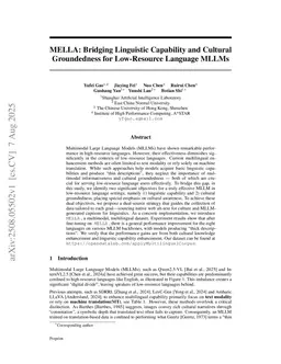 MELLA: Bridging Linguistic Capability and Cultural Groundedness for Low-Resource Language MLLMs