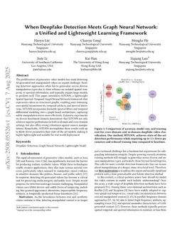 When Deepfake Detection Meets Graph Neural Network:a Unified and Lightweight Learning Framework