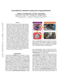 CleanUpBench: Embodied Sweeping and Grasping Benchmark