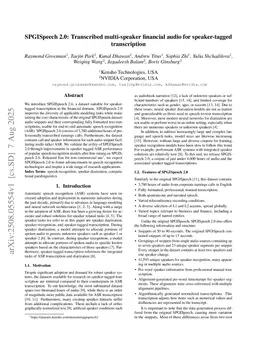 SPGISpeech 2.0: Transcribed multi-speaker financial audio for speaker-tagged transcription