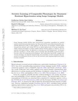 Iterative Learning of Computable Phenotypes for Treatment Resistant Hypertension using Large Language Models