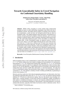 Towards Generalizable Safety in Crowd Navigation via Conformal Uncertainty Handling