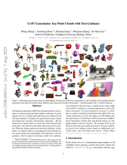 GAP: Gaussianize Any Point Clouds with Text Guidance