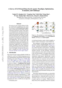 A Survey of LLM-based Deep Search Agents: Paradigm, Optimization, Evaluation, and Challenges