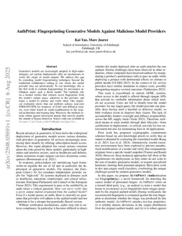 AuthPrint: Fingerprinting Generative Models Against Malicious Model Providers