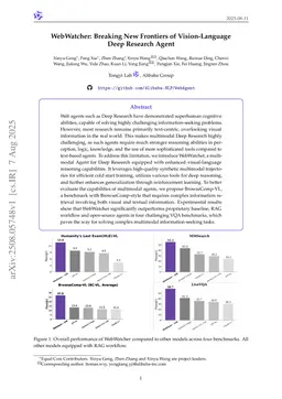 WebWatcher: Breaking New Frontier of Vision-Language Deep Research Agent