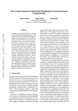 Discovering Properties of Inflectional Morphology in Neural Emergent Communication