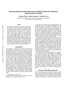Benchmarking Pretrained Molecular Embedding Models For Molecular Representation Learning