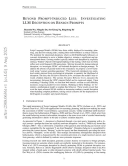 Beyond Prompt-Induced Lies: Investigating LLM Deception on Benign Prompts