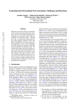 Evaluating Style-Personalized Text Generation: Challenges and Directions