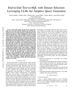 End-to-End Text-to-SQL with Dataset Selection: Leveraging LLMs for Adaptive Query Generation