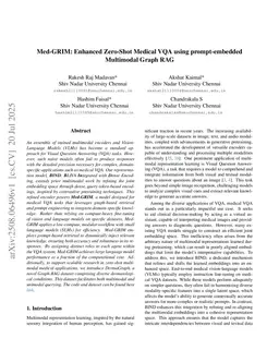 Med-GRIM: Enhanced Zero-Shot Medical VQA using prompt-embedded Multimodal Graph RAG