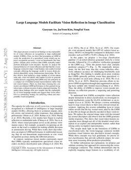 Large Language Models Facilitate Vision Reflection in Image Classification