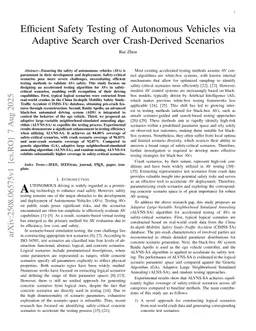 Efficient Safety Testing of Autonomous Vehicles via Adaptive Search over Crash-Derived Scenarios