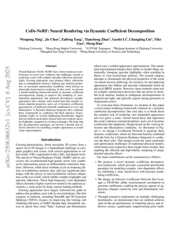 CoDe-NeRF: Neural Rendering via Dynamic Coefficient Decomposition