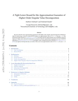 A Tight Lower Bound for the Approximation Guarantee of Higher-Order Singular Value Decomposition