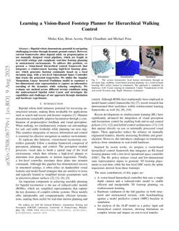 Learning a Vision-Based Footstep Planner for Hierarchical Walking Control