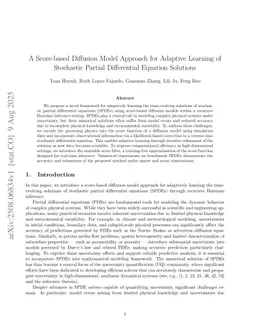 A Score-based Diffusion Model Approach for Adaptive Learning of Stochastic Partial Differential Equation Solutions