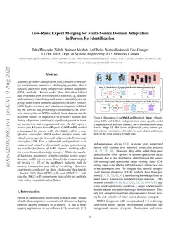 Low-Rank Expert Merging for Multi-Source Domain Adaptation in Person Re-Identification