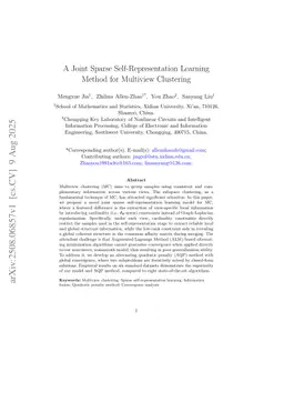 A Joint Sparse Self-Representation Learning Method for Multiview Clustering