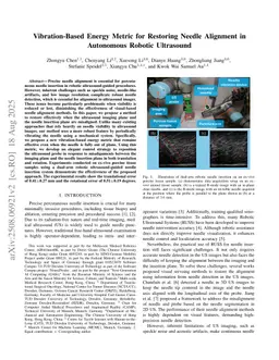Vibration-Based Energy Metric for Restoring Needle Alignment in Autonomous Robotic Ultrasound
