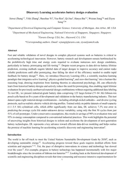 Discovery Learning accelerates battery design evaluation