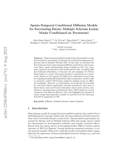 Spatio-Temporal Conditional Diffusion Models for Forecasting Future Multiple Sclerosis Lesion Masks Conditioned on Treatments