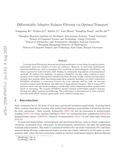 Differentiable Adaptive Kalman Filtering via Optimal Transport